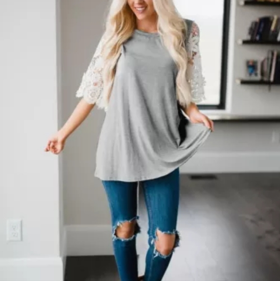 ♥️New lace sleeve tunic top - Picture 4 of 13